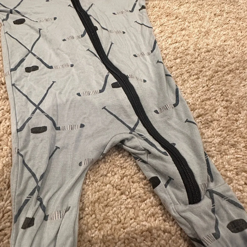 Designer -KicKee Pants Blue Ice Hockey Footie Pajama